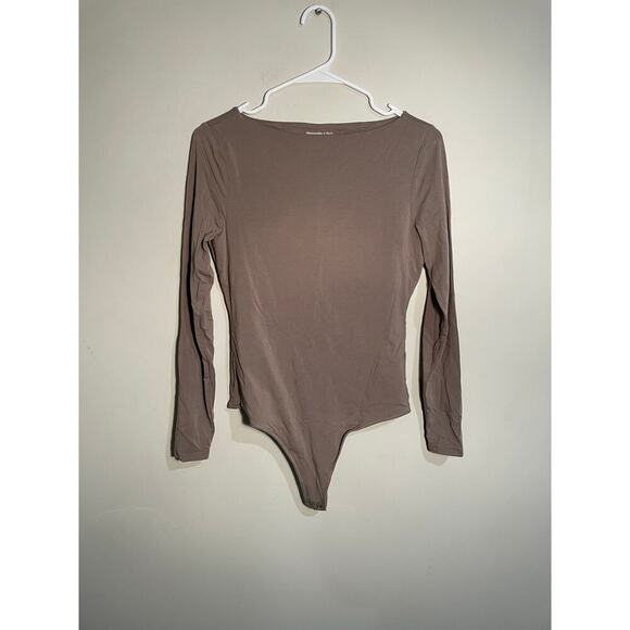 Abercrombie & Fitch A&F Modal Blend Collection Taupe Long‎ Sleeve Basic Bodysuit - Picture 1 of 10